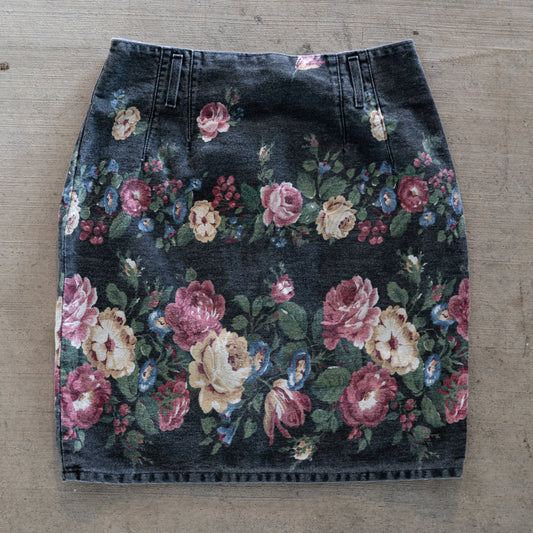 Vintage Floral Tapestry Skirt