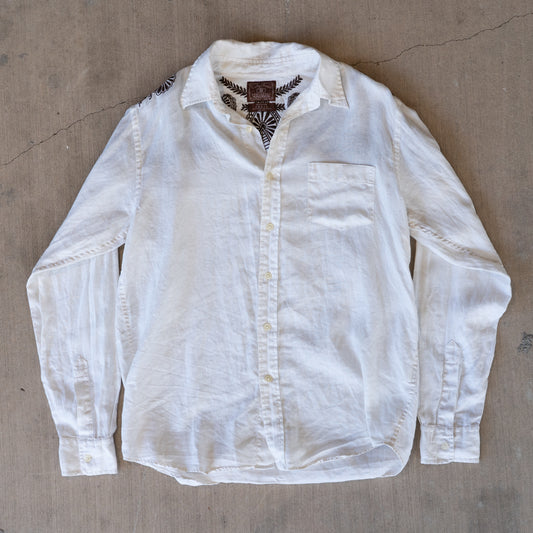 Embroidered Linen Button Down