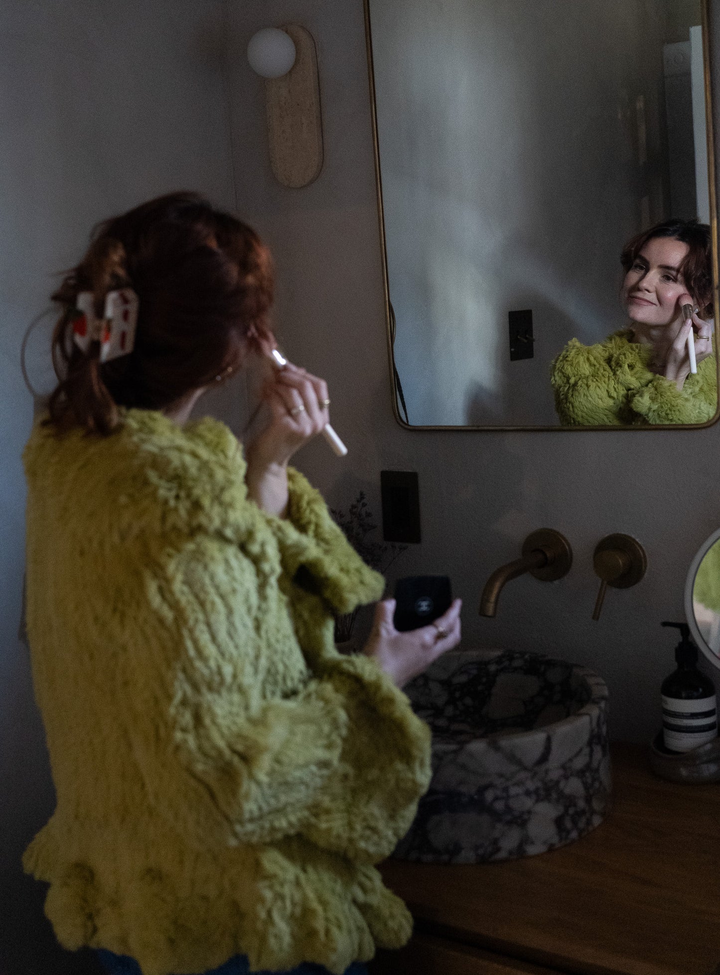 Vintage Chartreuse Rabbit Fur Jacket