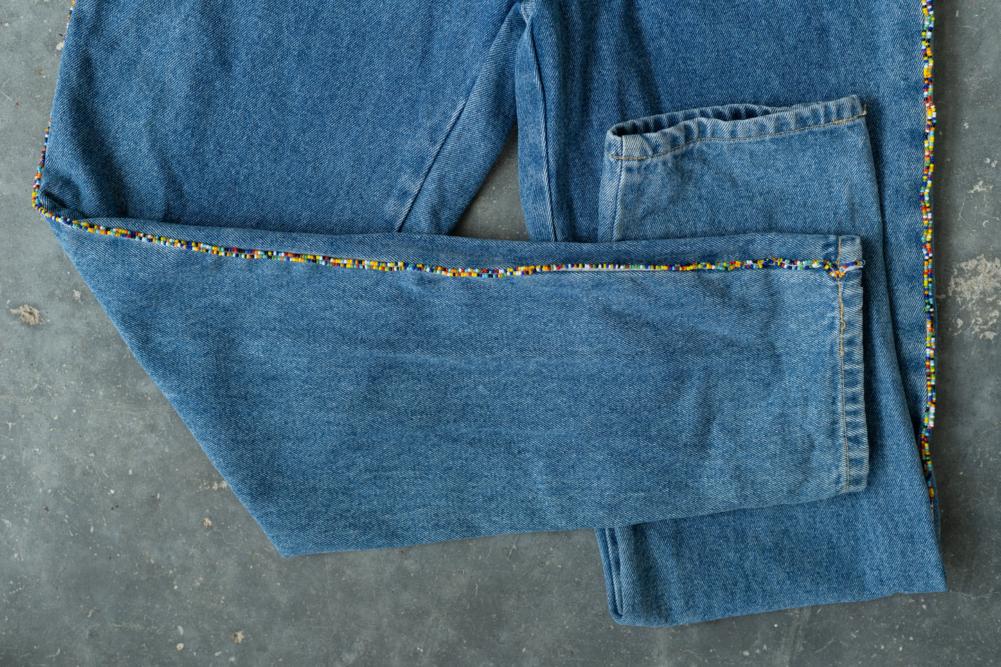 Vintage Beaded Denim Jeans