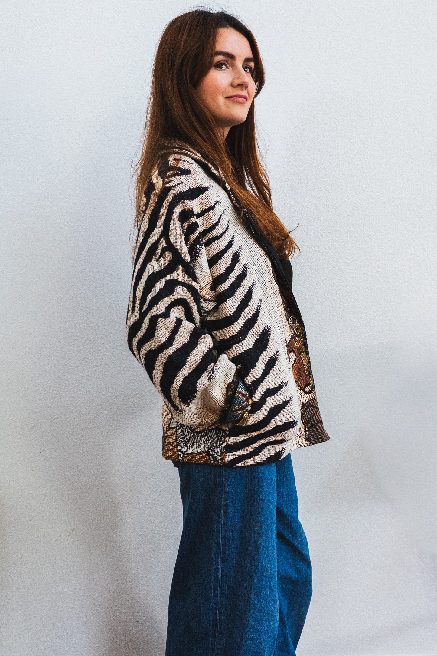 Vintage Zebra Tapestry Oversized Jacket