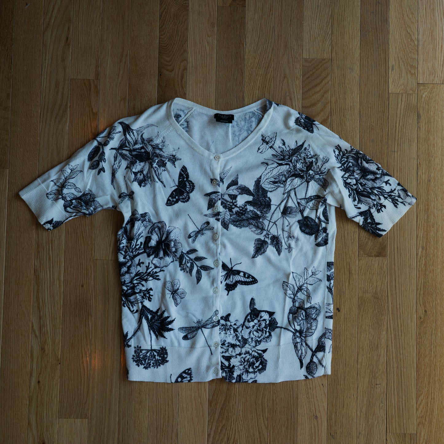 Vintage Floral & Butterfly Knit Cardigan