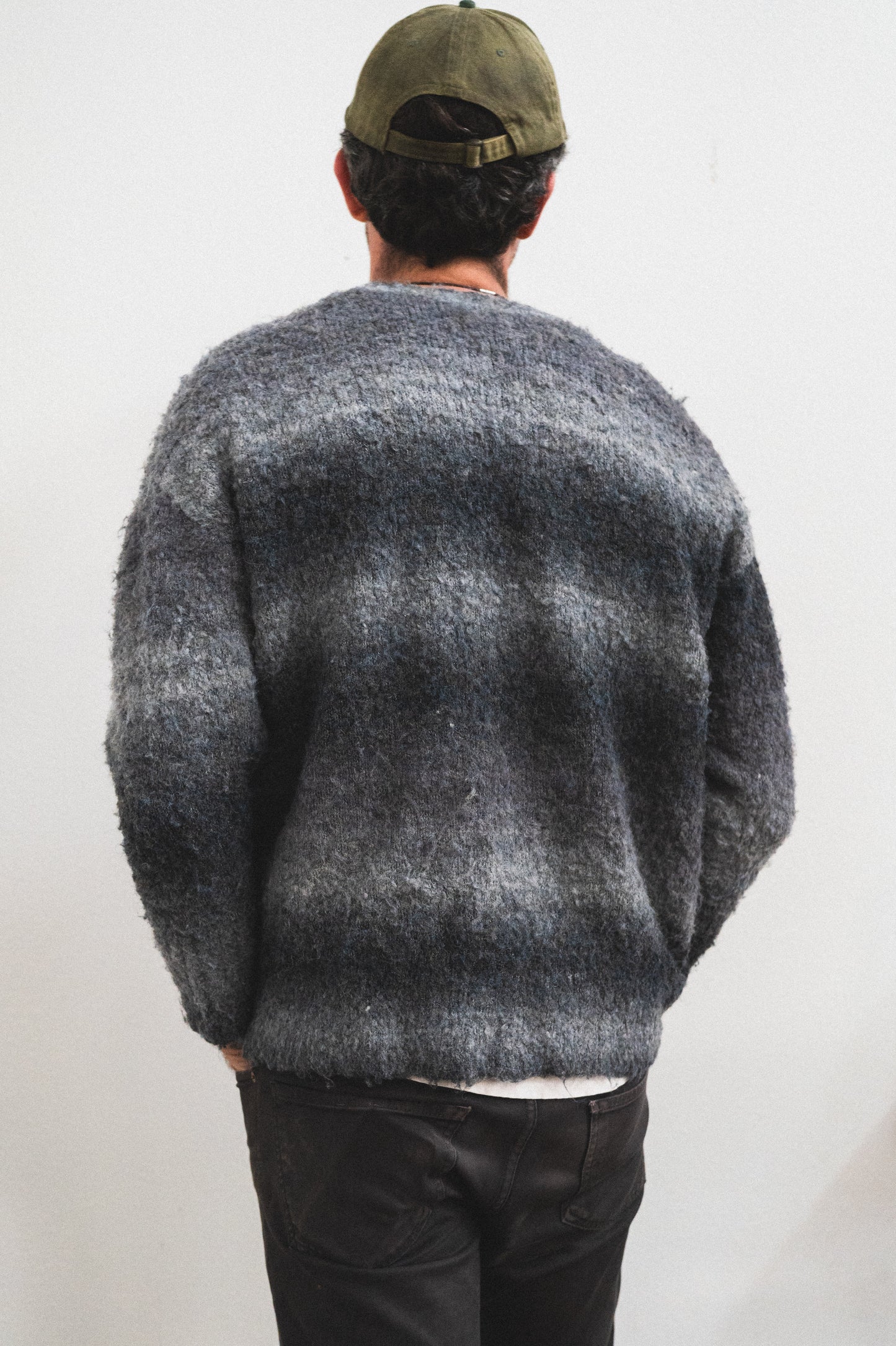 Fuzzy Knit Cardigan - Heather Gray