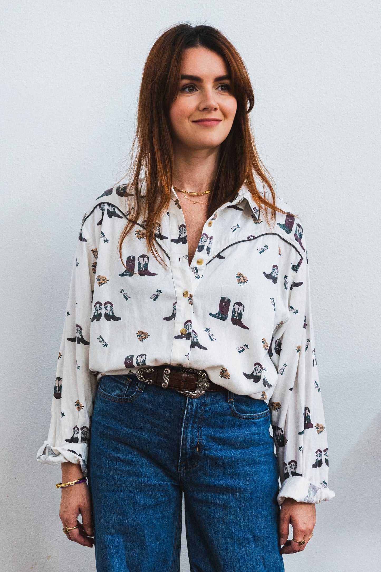 Side Saddle Western Button-Up Shirt