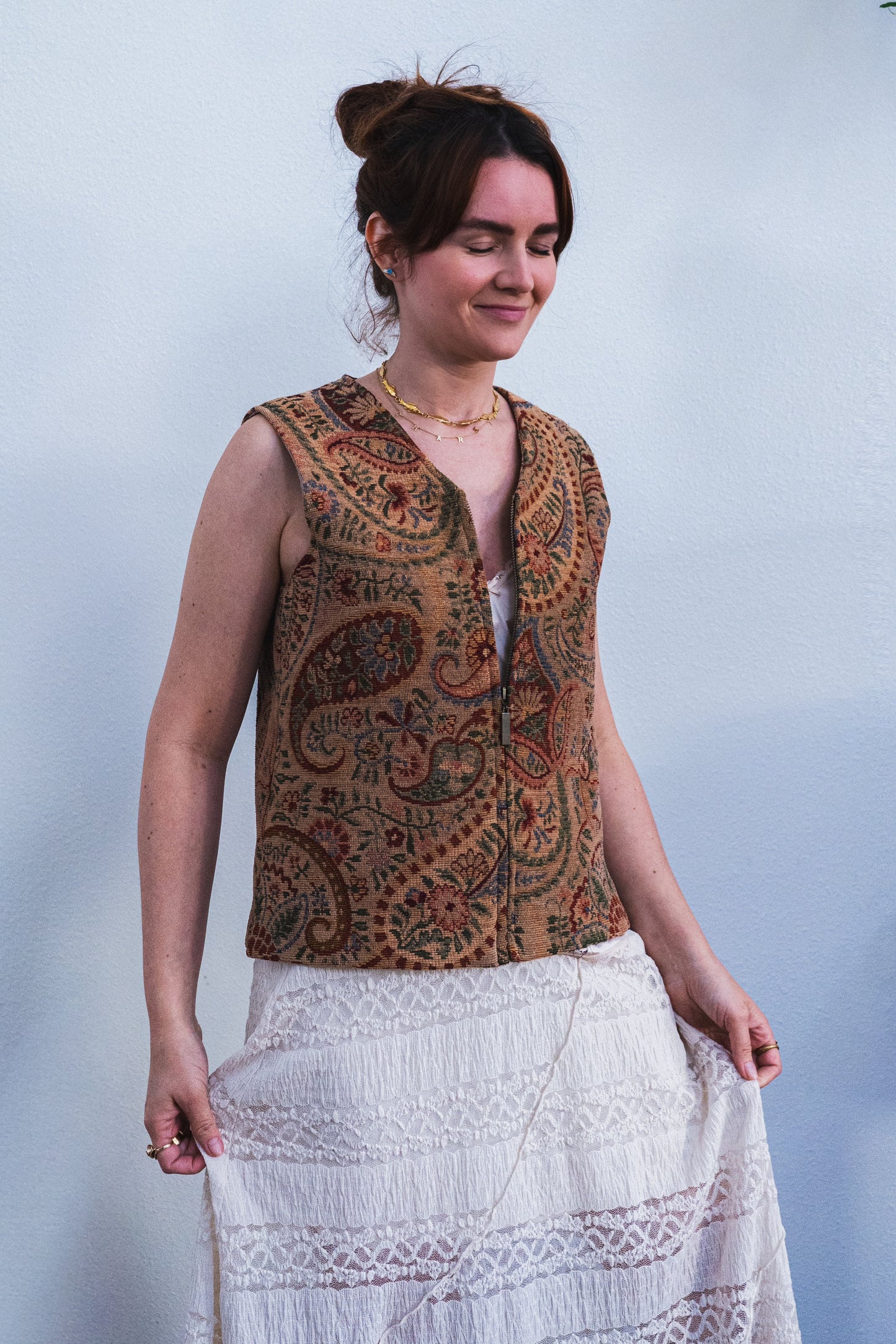 Vintage Tapestry Floral Vest