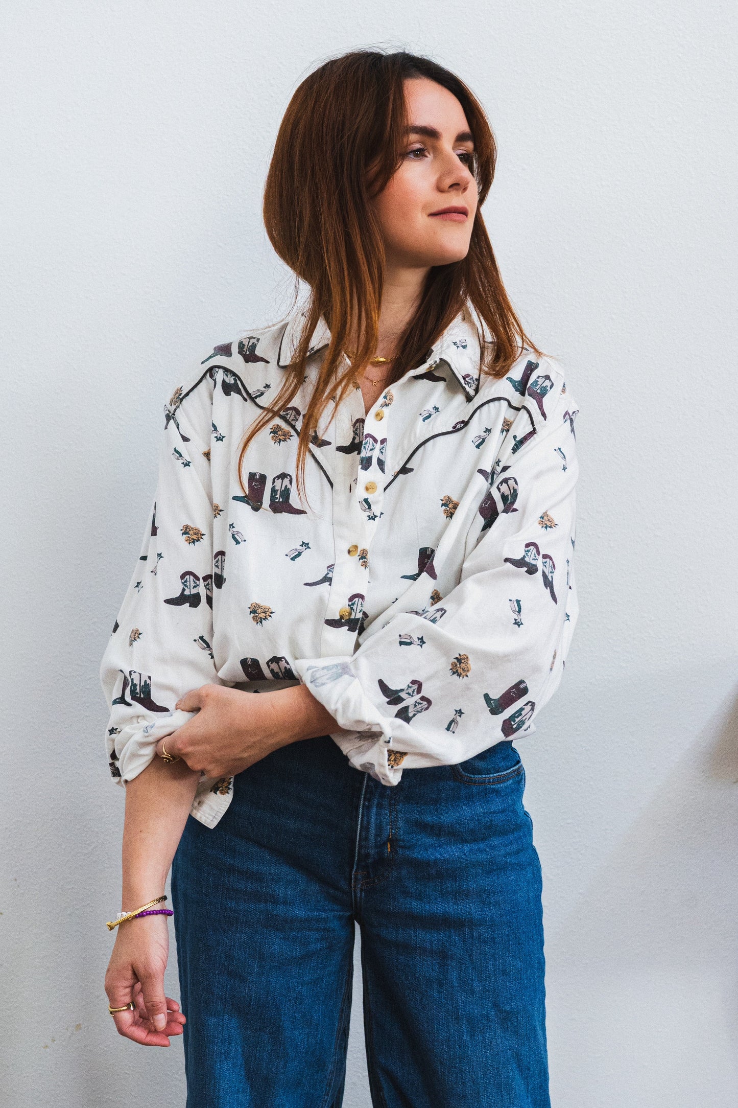 Side Saddle Western Button-Up Shirt