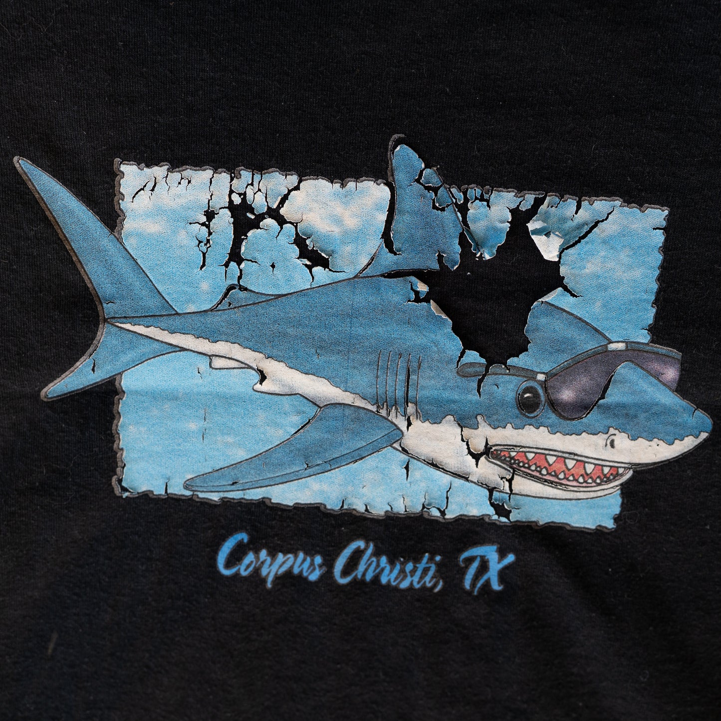Corpus Christi Distressed Shark Graphic Tee