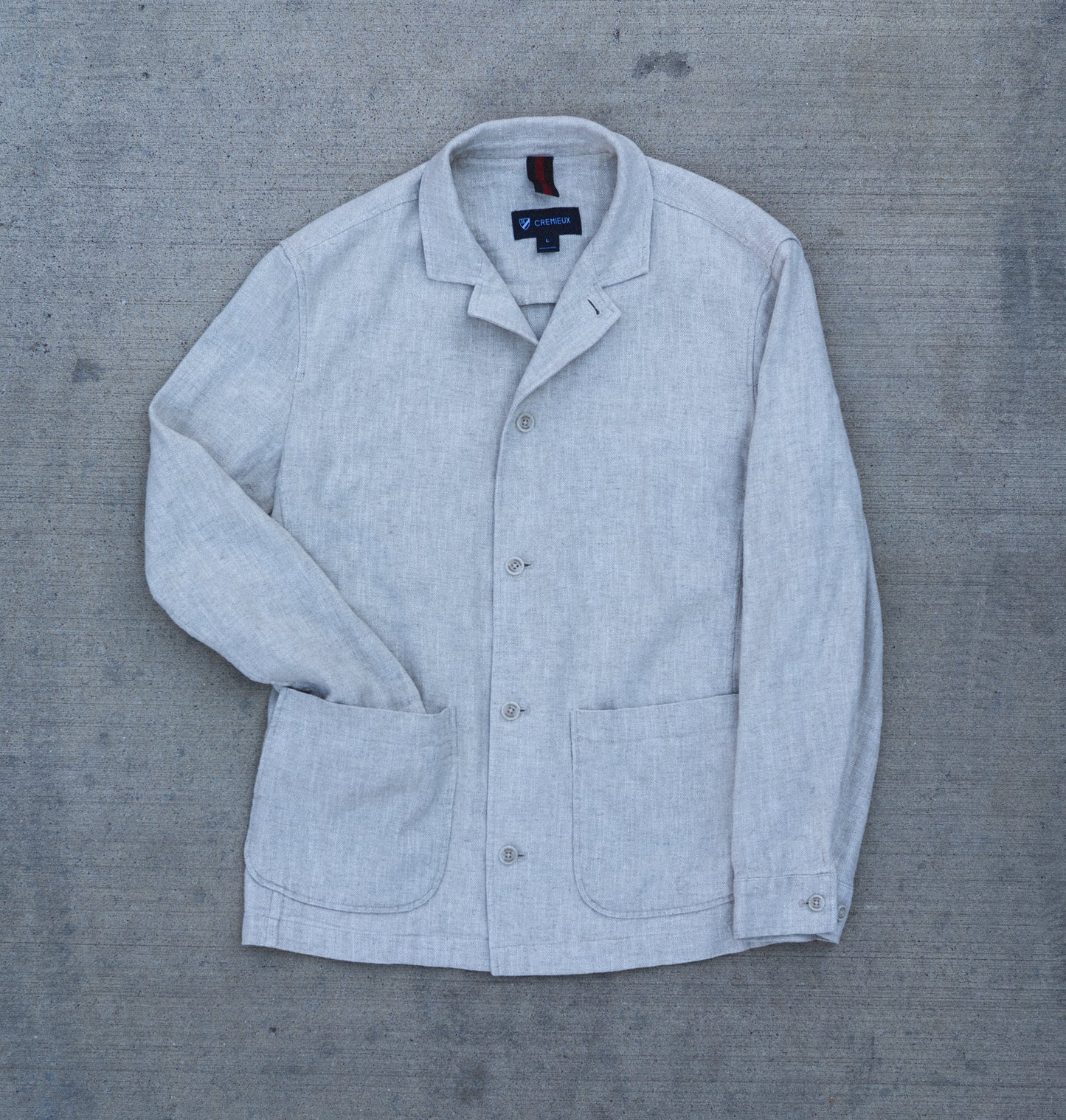 Natural Ramie Linen Blend Workwear Blazer