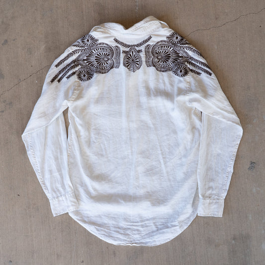 Embroidered Linen Button Down