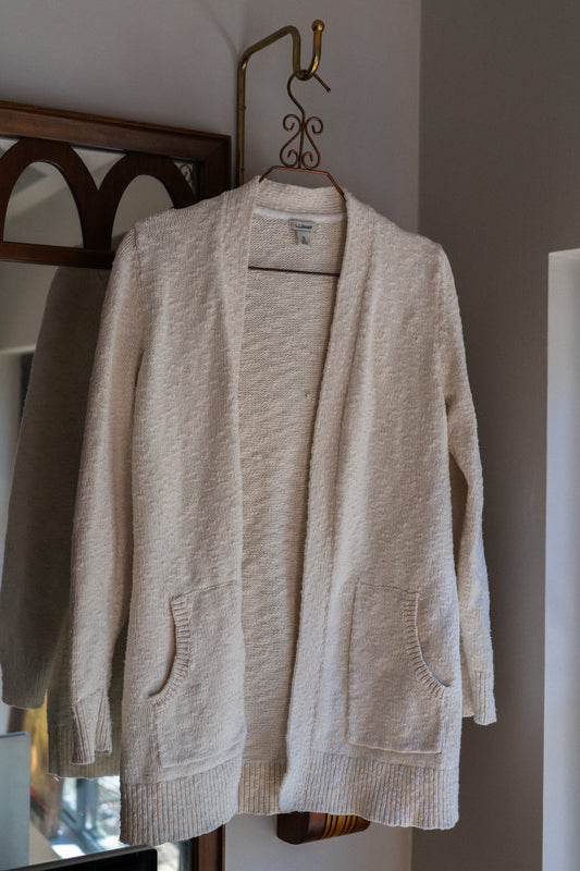 L.L Bean Nubby Cotton Knit Cardigan