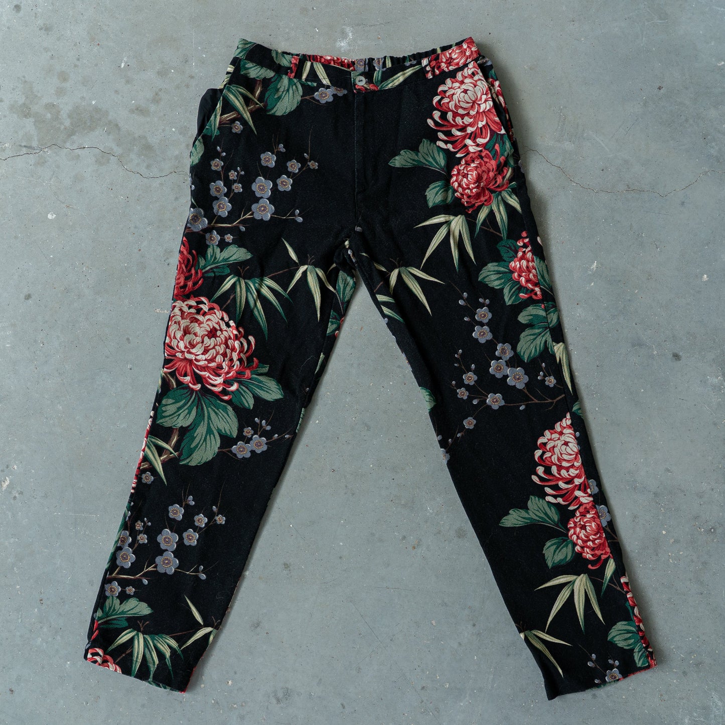 Vintage Floral Cotton Pants