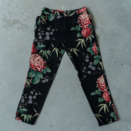 Vintage Floral Cotton Pants
