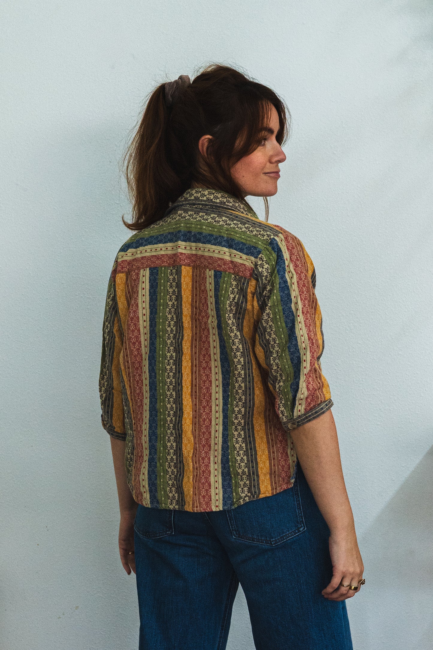 Southwestern Stripe Cotton Shirt