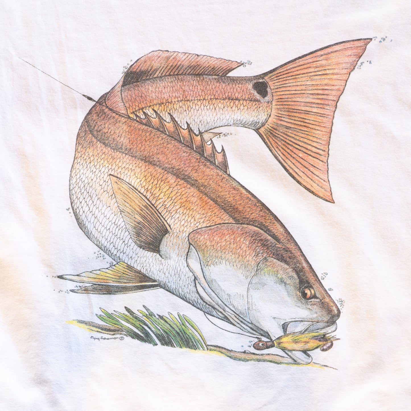 Vintage Redfish Fly Fishing Pocket Tee