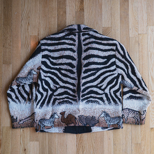 Vintage Zebra Tapestry Oversized Jacket