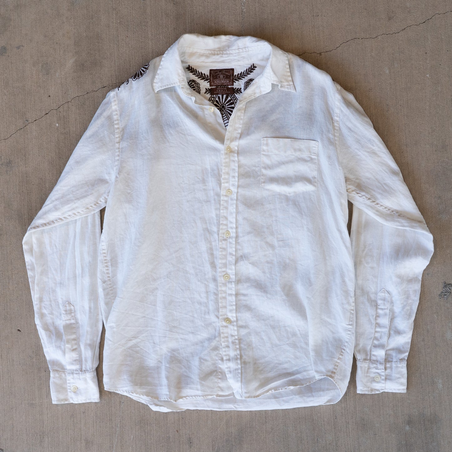 Embroidered Linen Button Down
