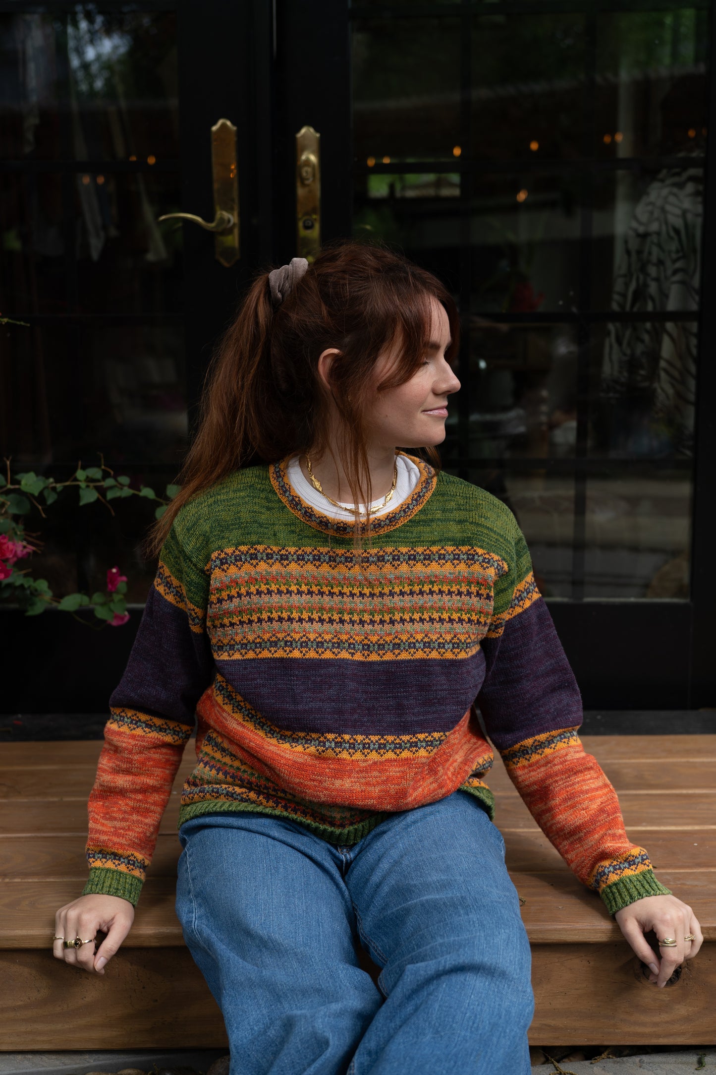 Colorful Fair Isle-Inspired Ramie-Cotton Sweater