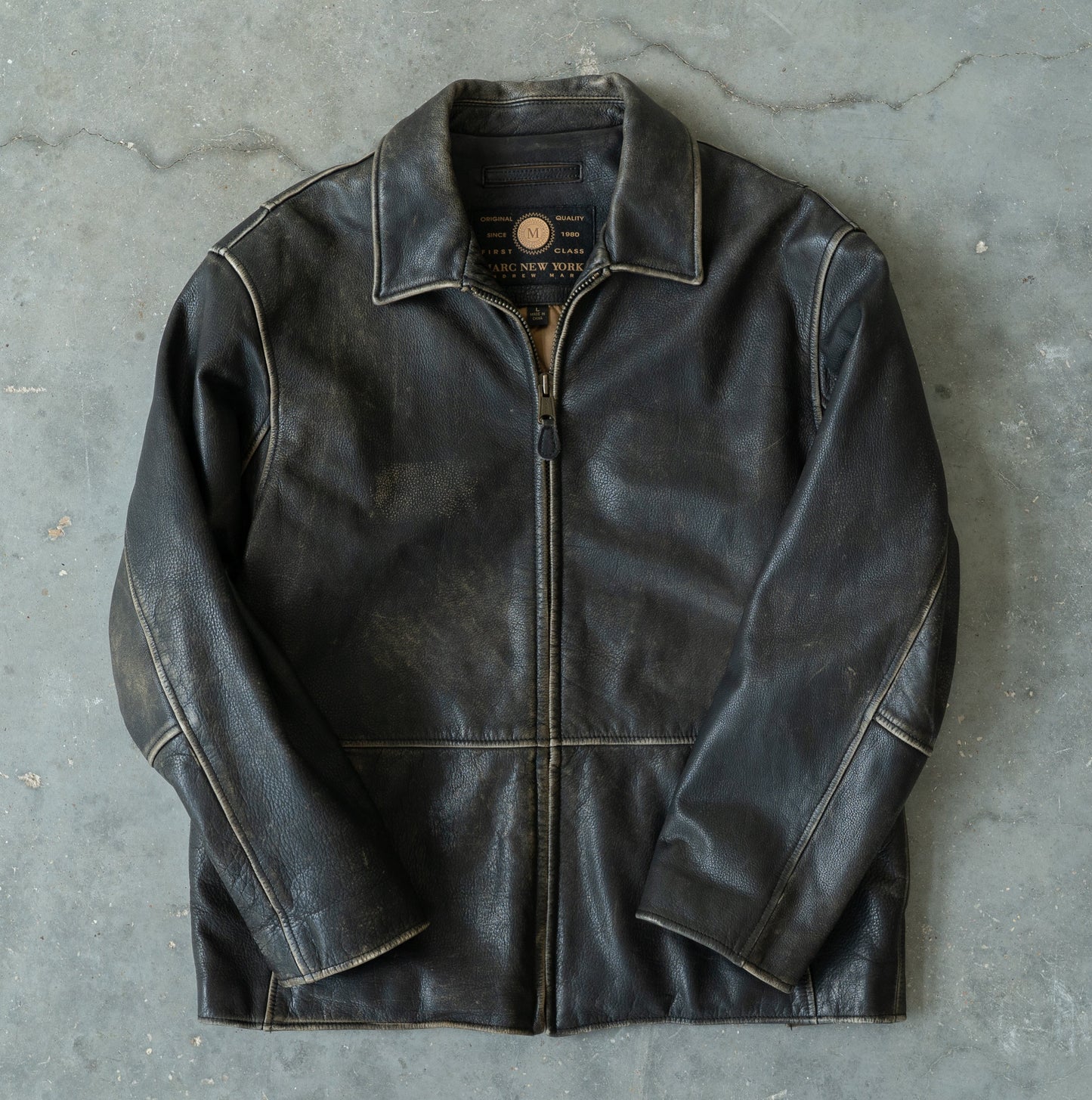 1990s Faded Leather Jacket