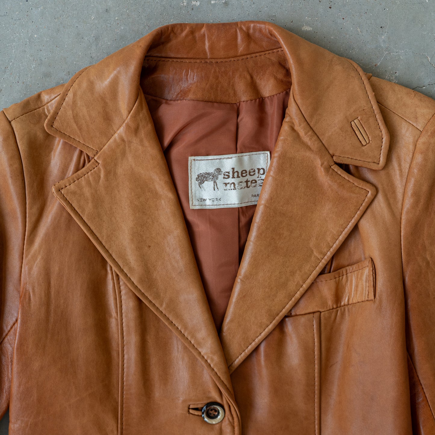 1970s Cognac Leather Blazer