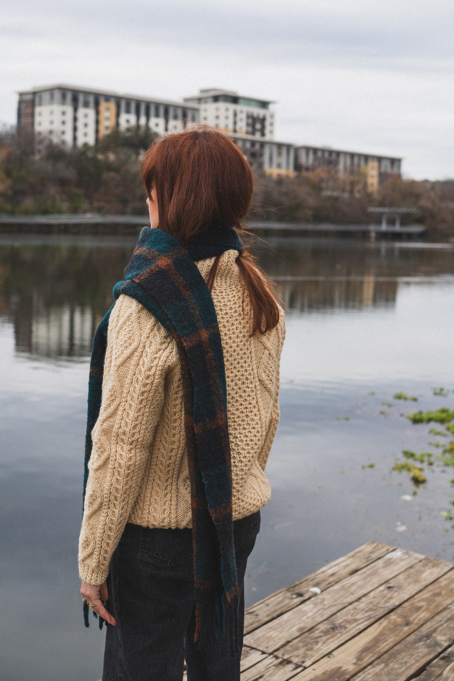Vintage Hand-Knit Wool Cable Cardigan