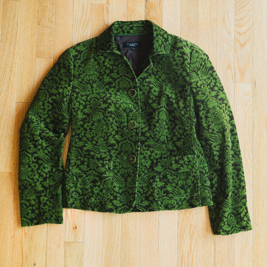 Vintage Green Floral Corduroy Jacket
