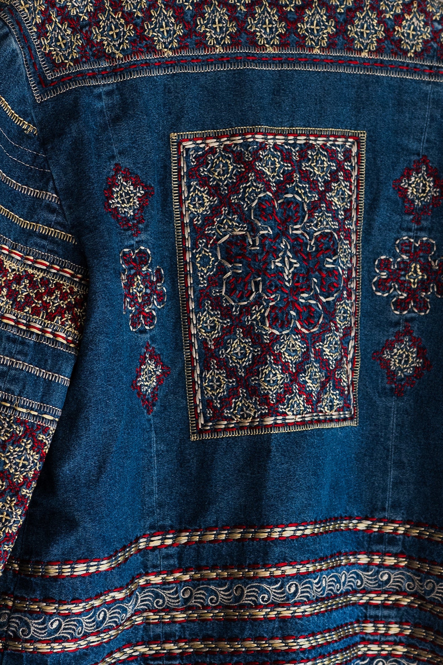 Vintage Embroidered Denim Tapestry Jacket