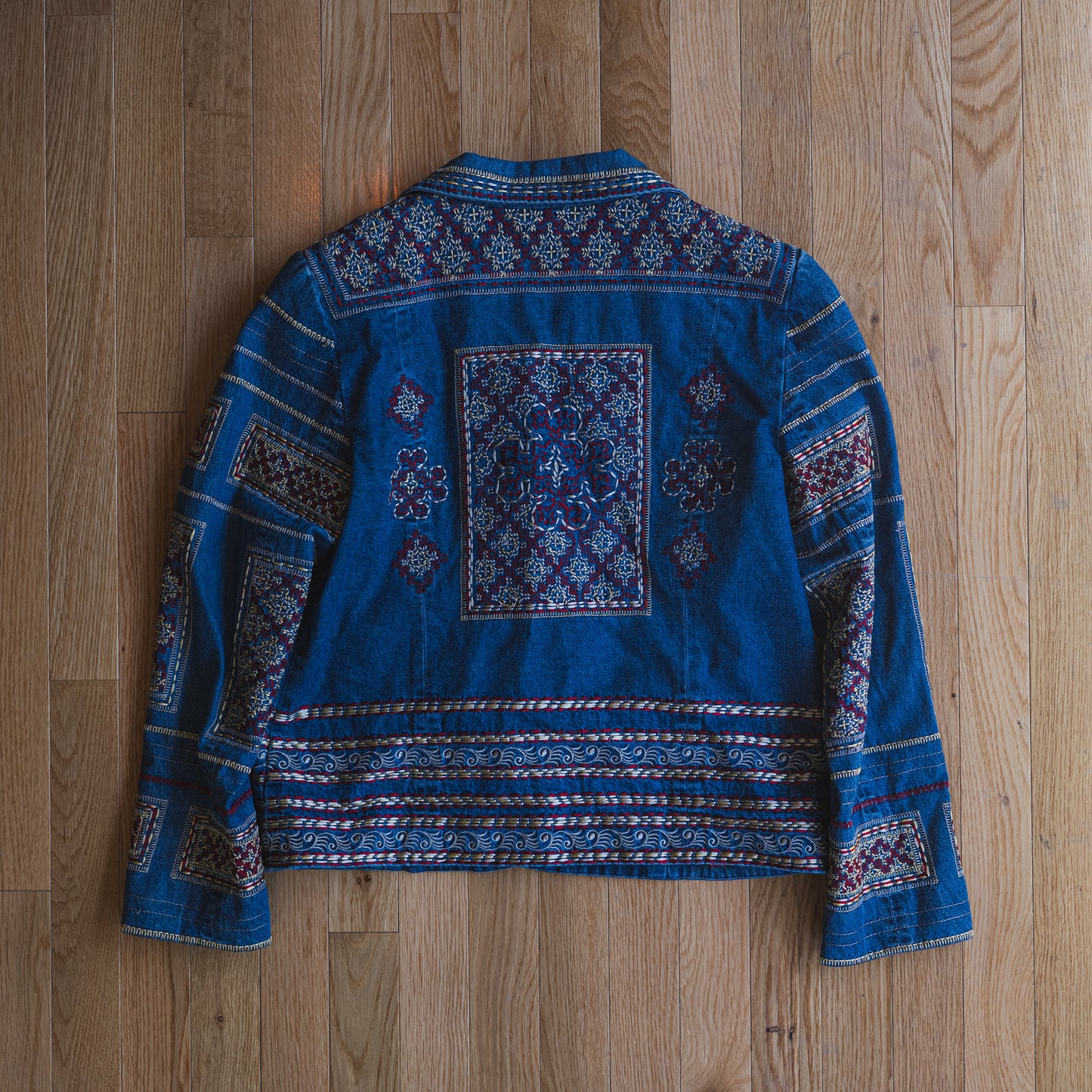 Vintage Embroidered Denim Tapestry Jacket