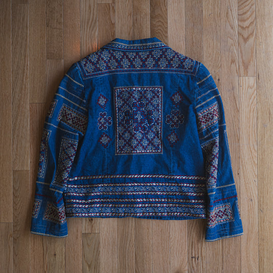Vintage Embroidered Denim Tapestry Jacket