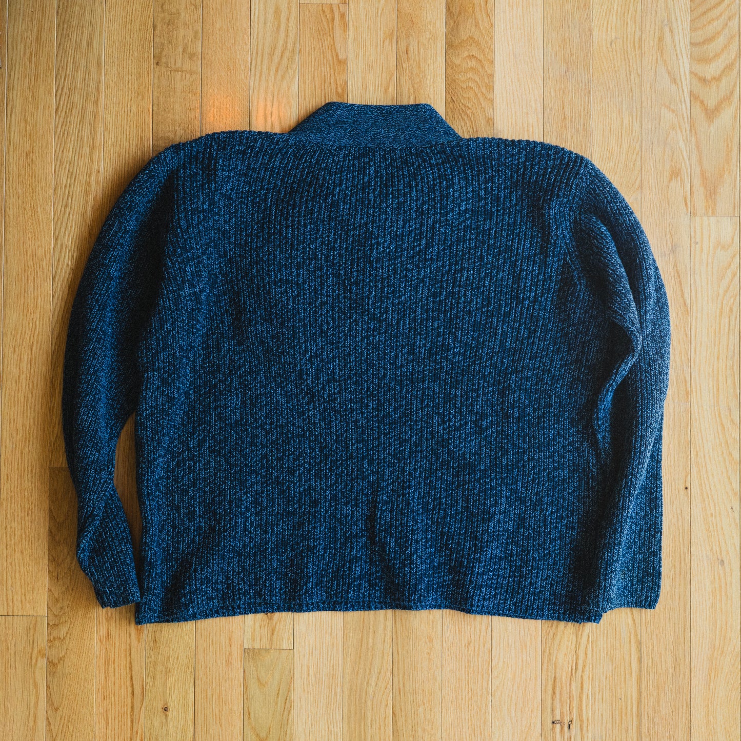 Teal Marled Knit V-Neck Sweater