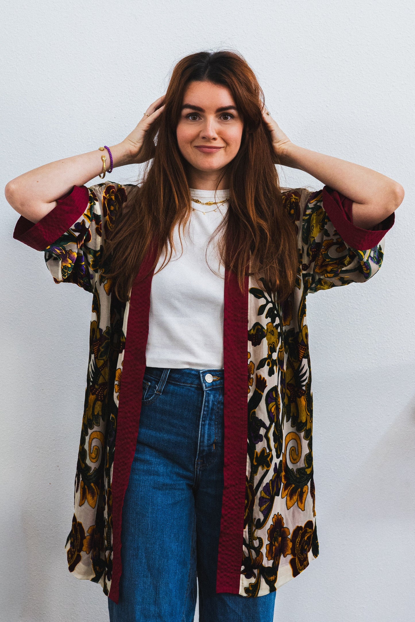 Floral Silk Blend Duster