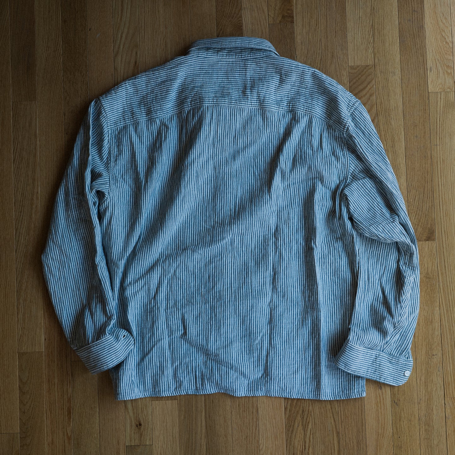 Striped Cotton Linen Button-Up Shirt