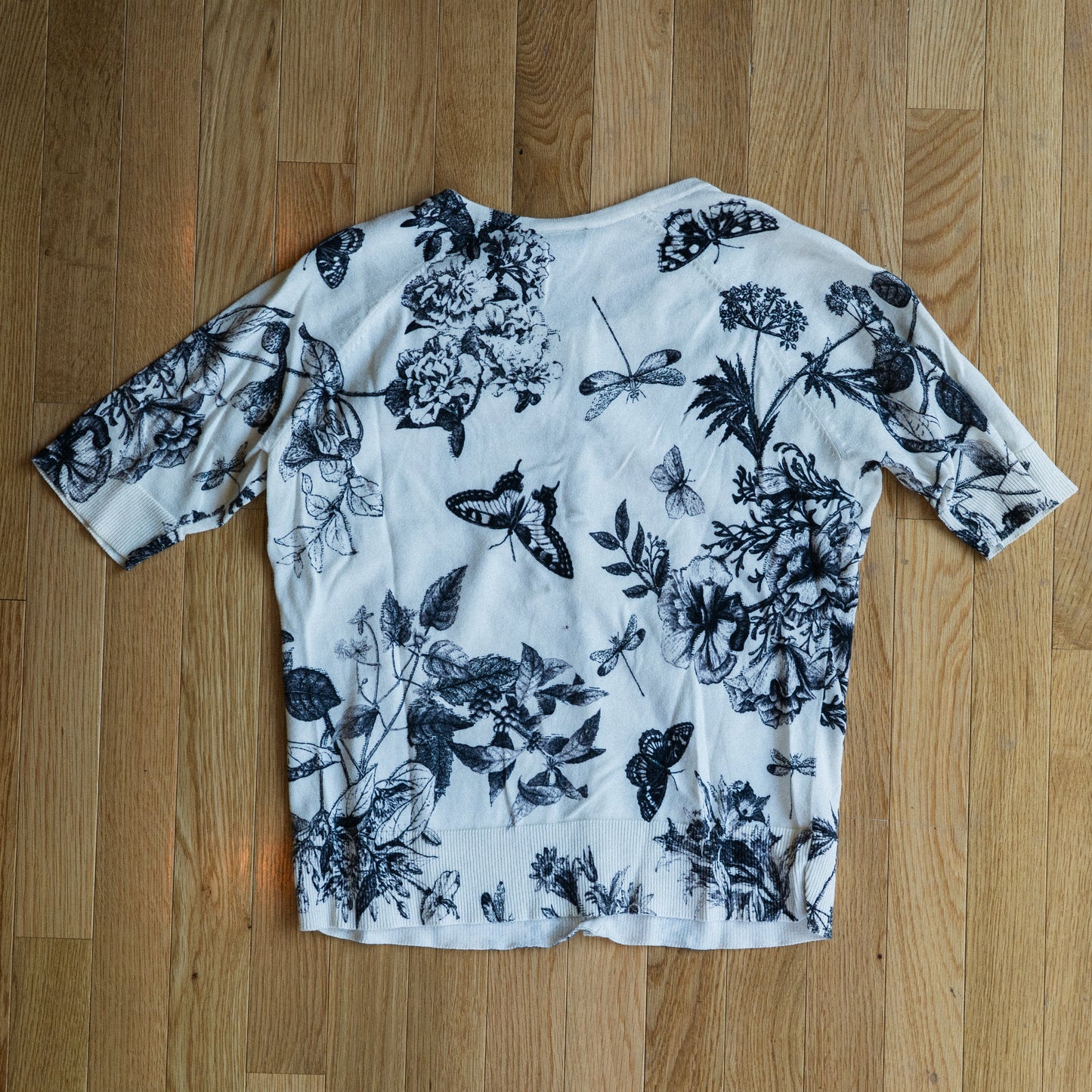 Vintage Floral & Butterfly Knit Cardigan