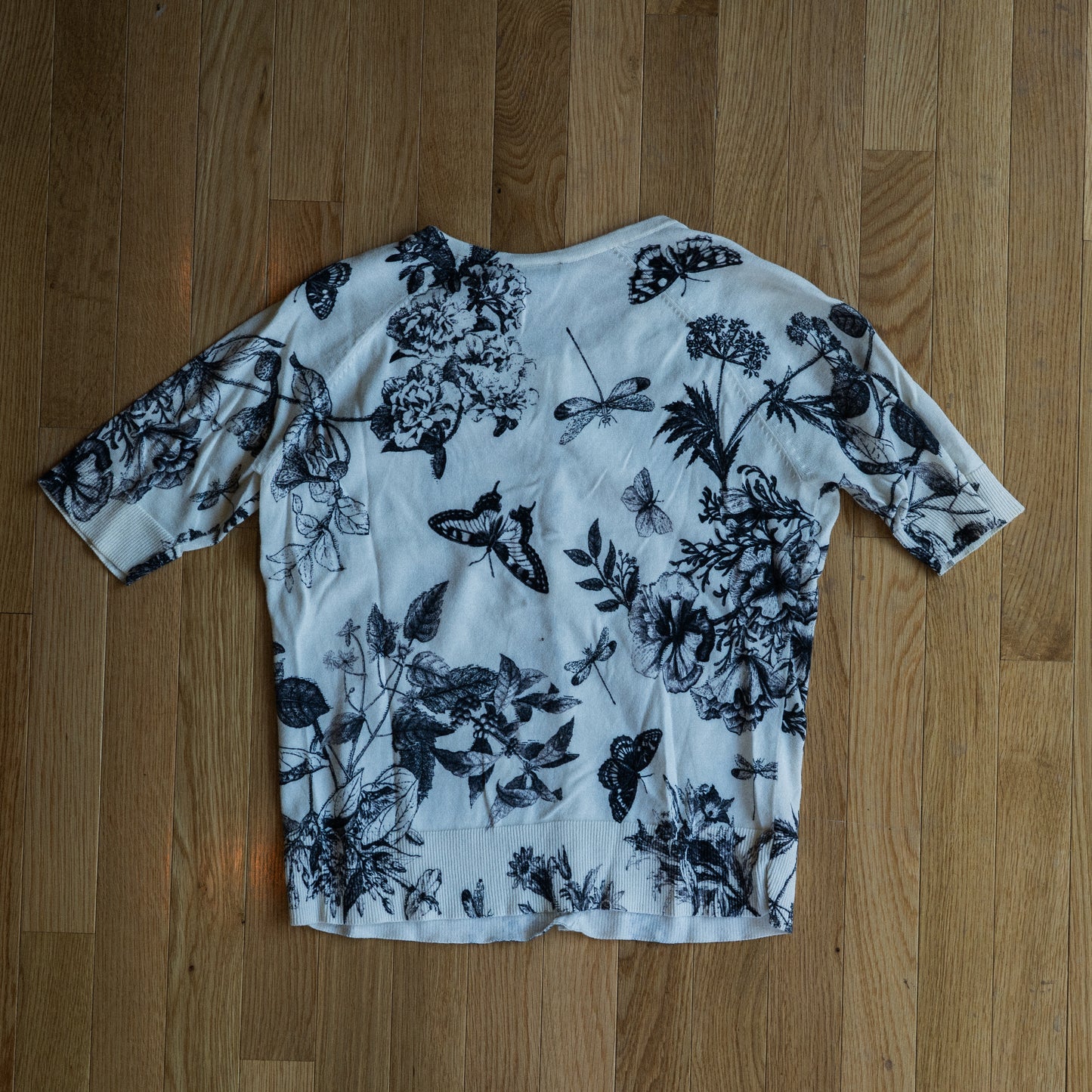 Vintage Floral & Butterfly Knit Cardigan