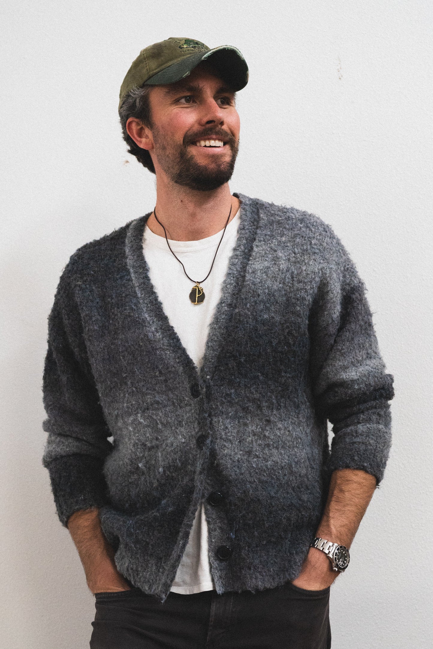 Fuzzy Knit Cardigan - Heather Gray