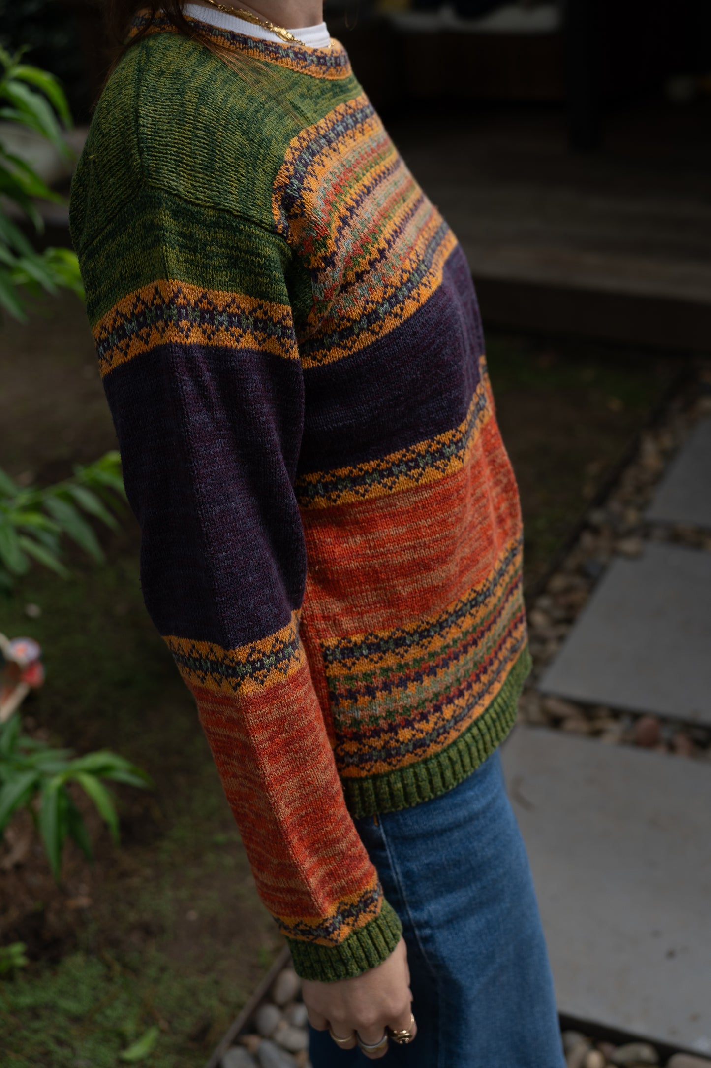 Colorful Fair Isle-Inspired Ramie-Cotton Sweater
