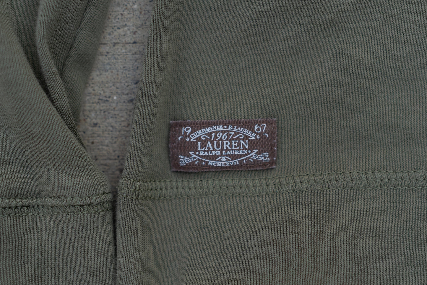 Ralph Lauren Khaki Elbow Patch Long Sleeve Tee