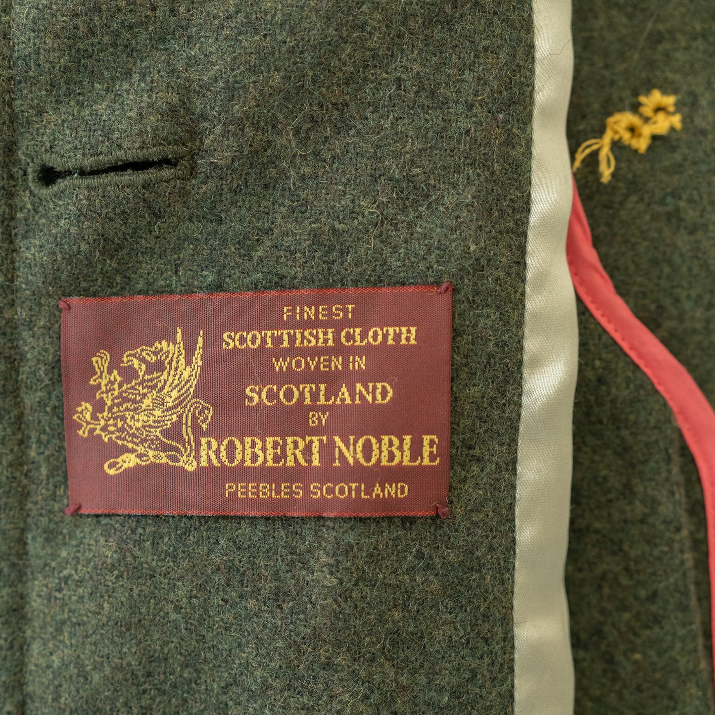 Olive Wool Blazer in Scottish Cloth