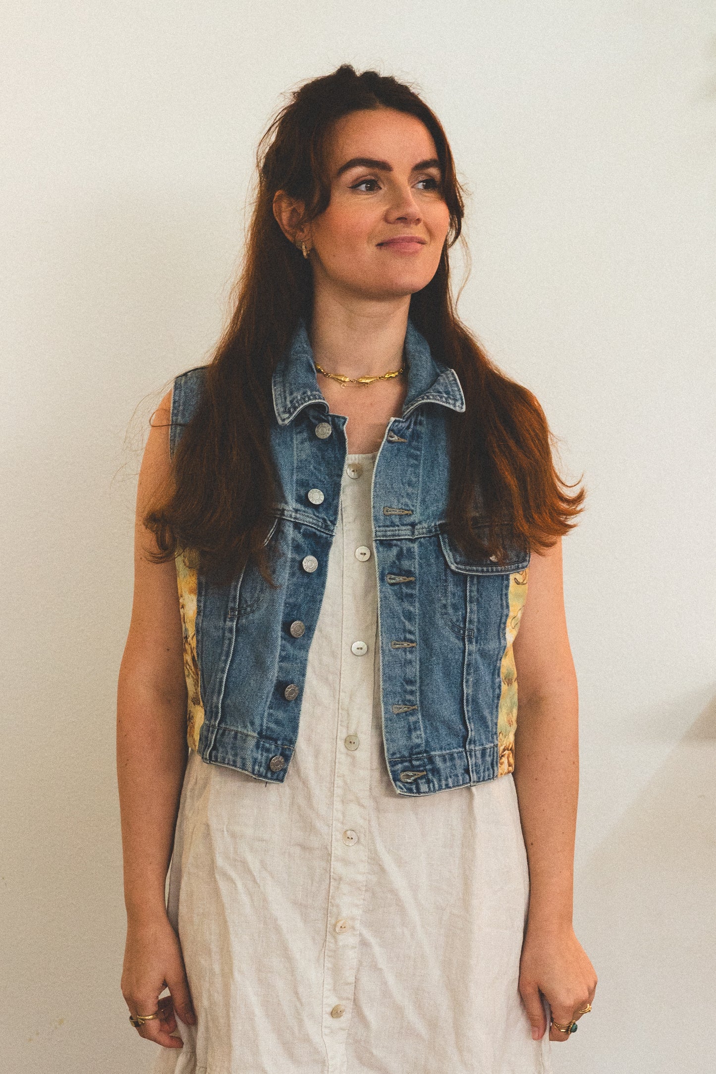 Vintage Western Tapestry Denim Vest