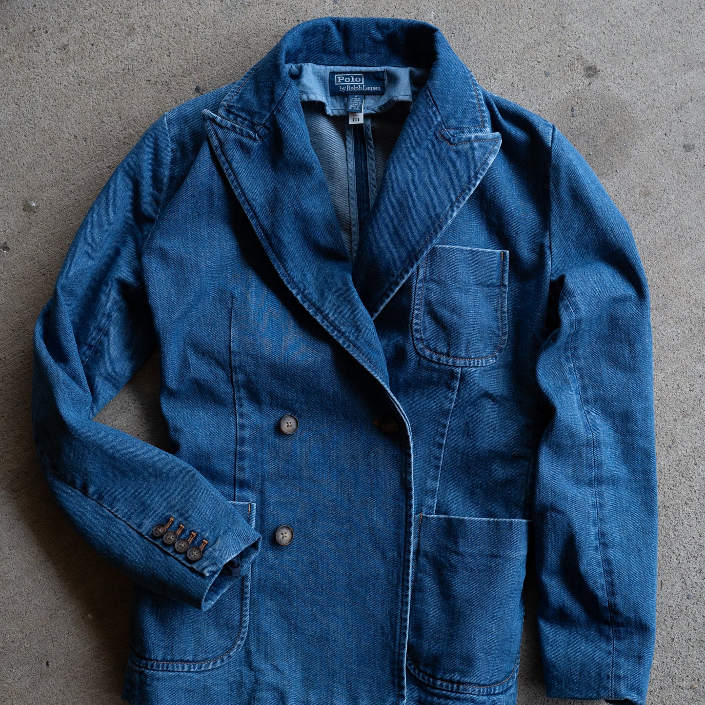 Ralph Lauren Double-Breasted Denim Blazer