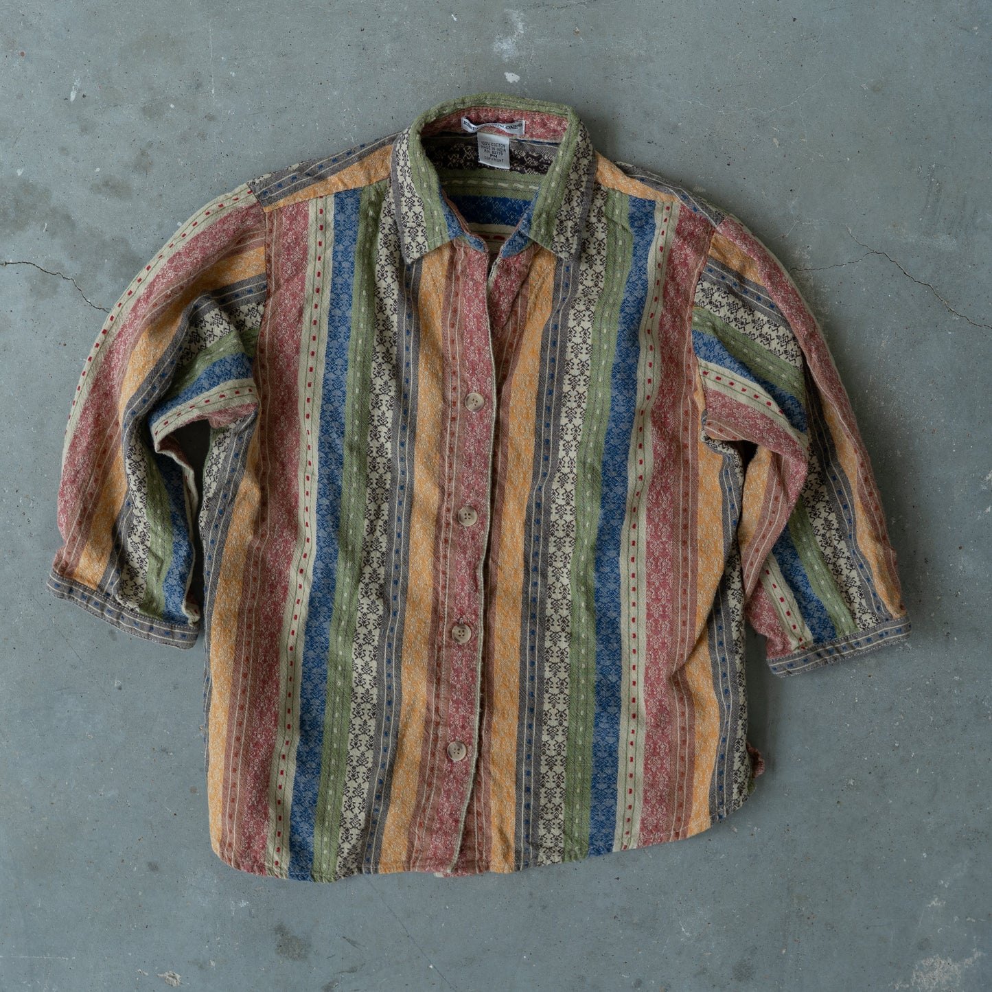 Southwestern Stripe Cotton Shirt