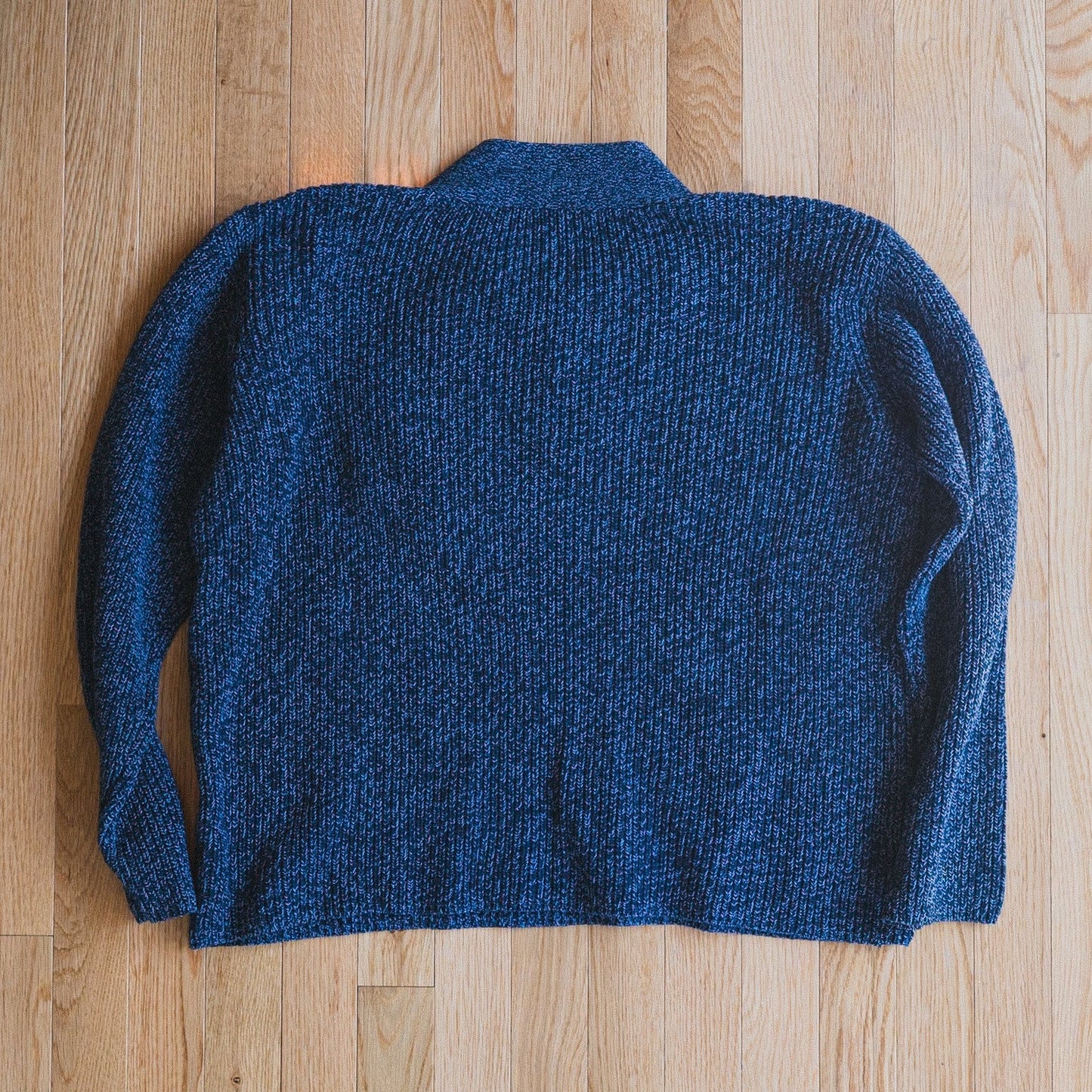 Teal Marled Knit V-Neck Sweater