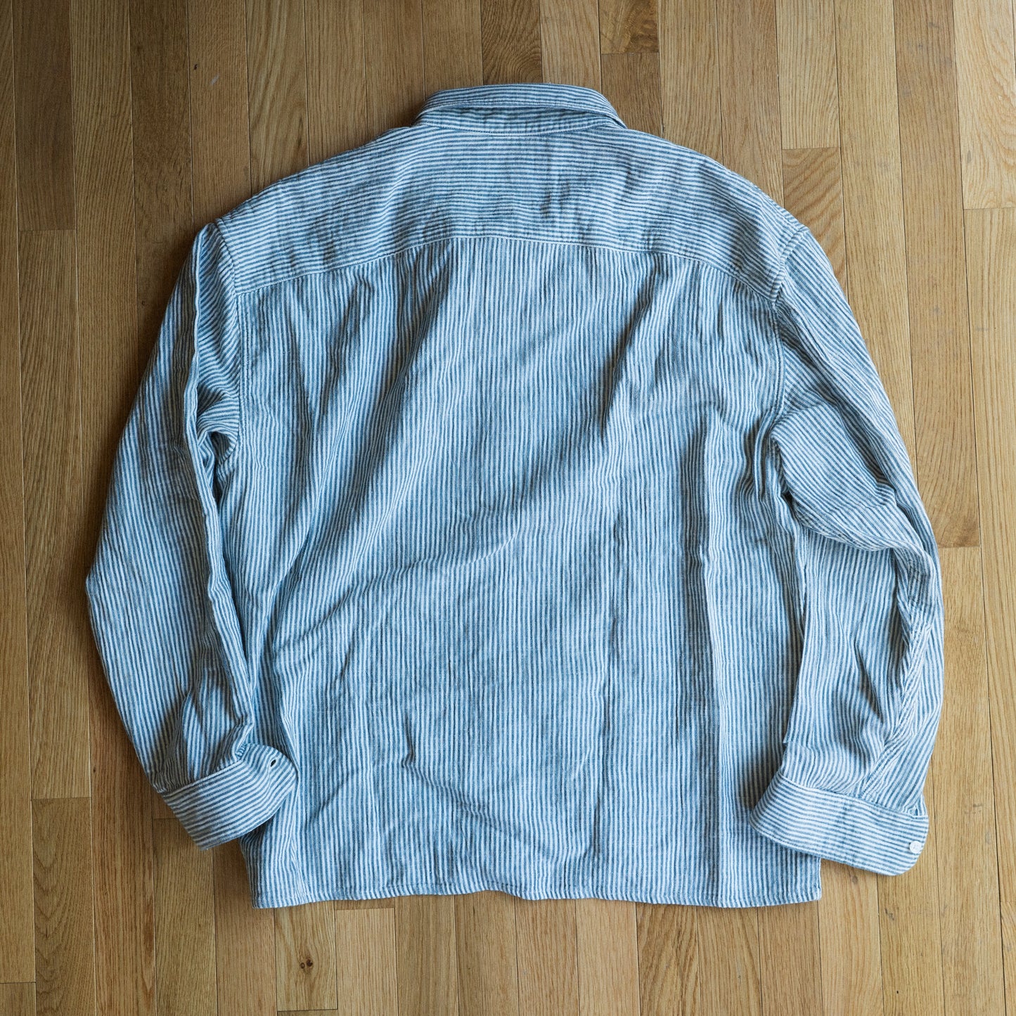 Striped Cotton Linen Button-Up Shirt