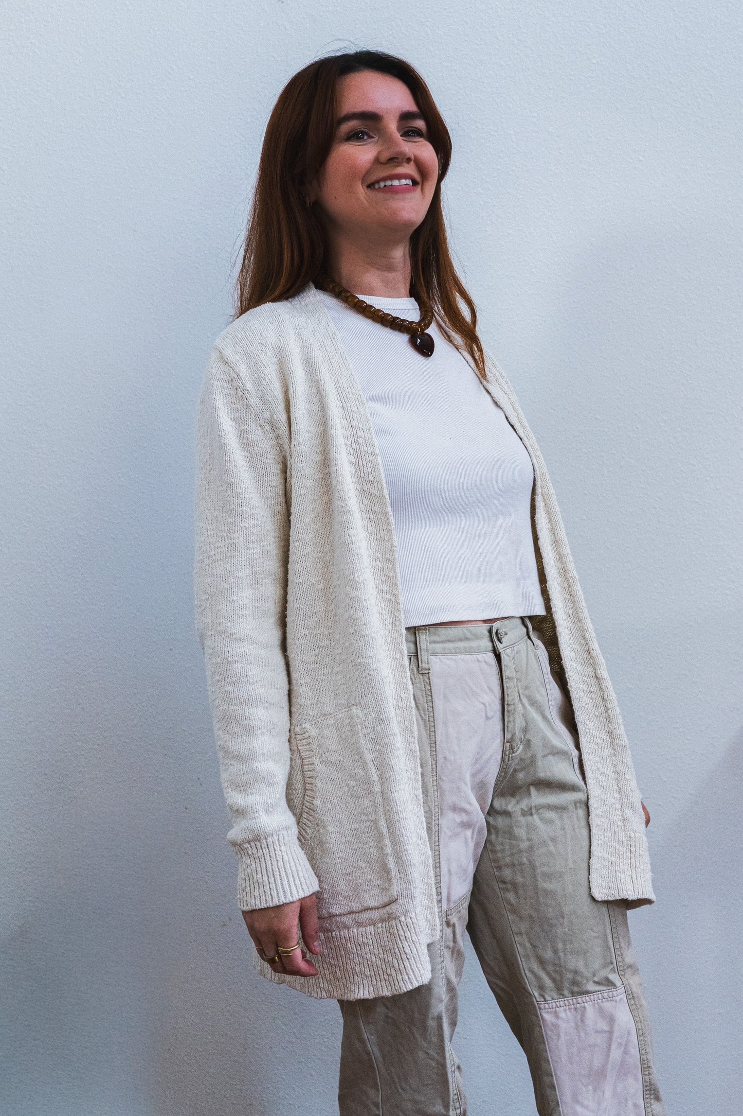 L.L Bean Nubby Cotton Knit Cardigan