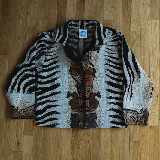 Vintage Zebra Tapestry Oversized Jacket