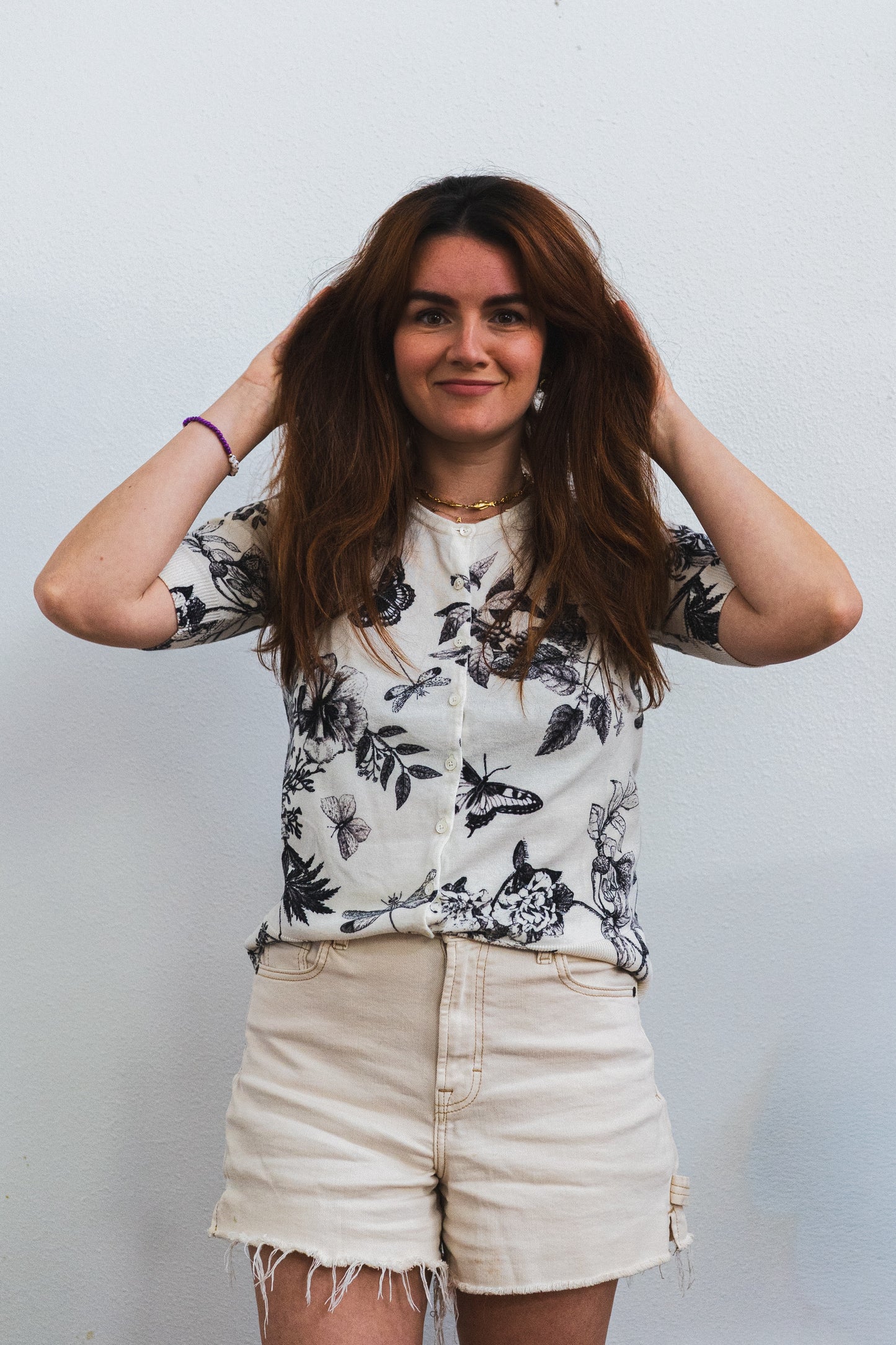 Vintage Floral & Butterfly Knit Cardigan