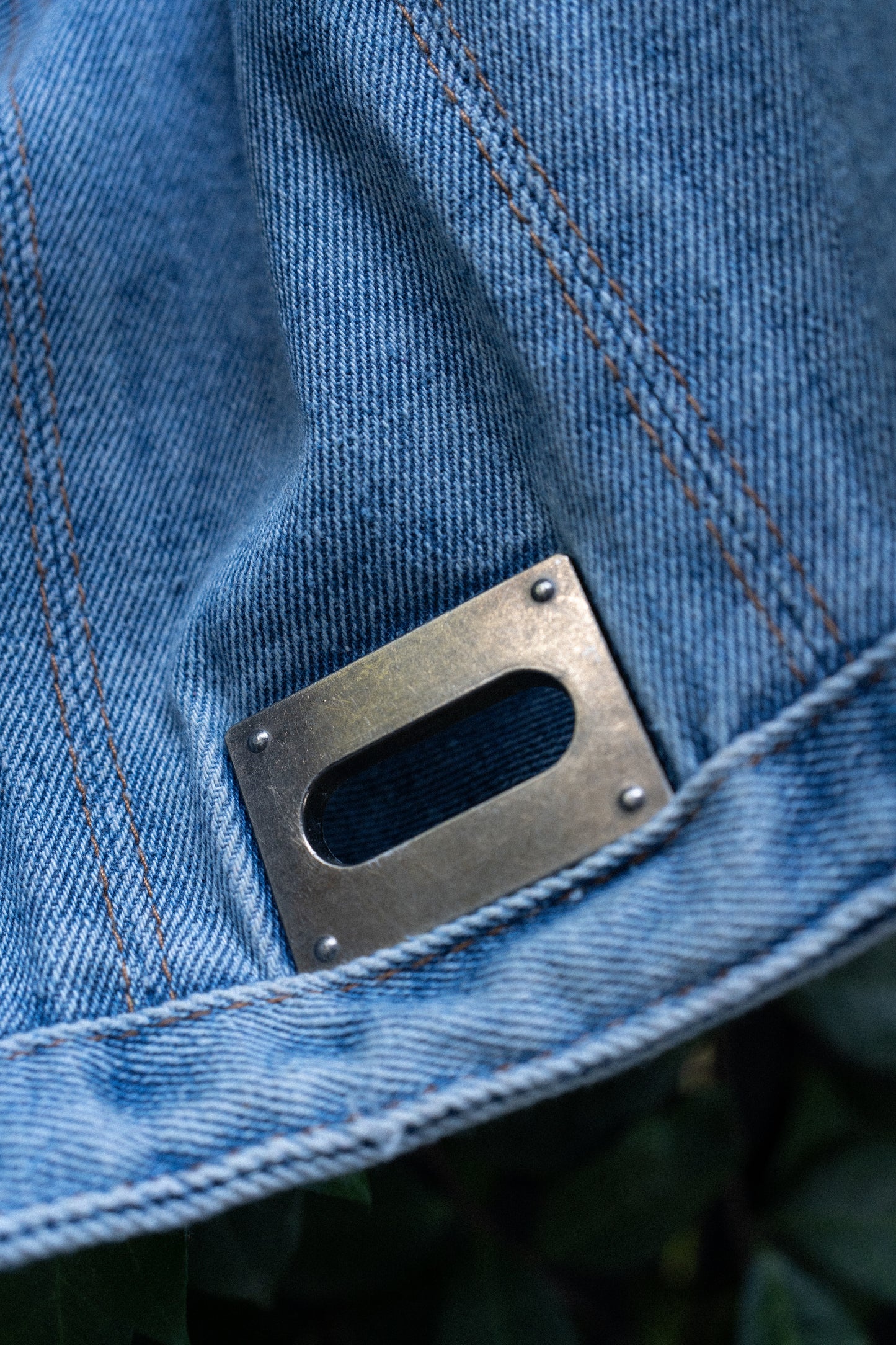 Y2K Washed Denim Chain Shoulder Bag