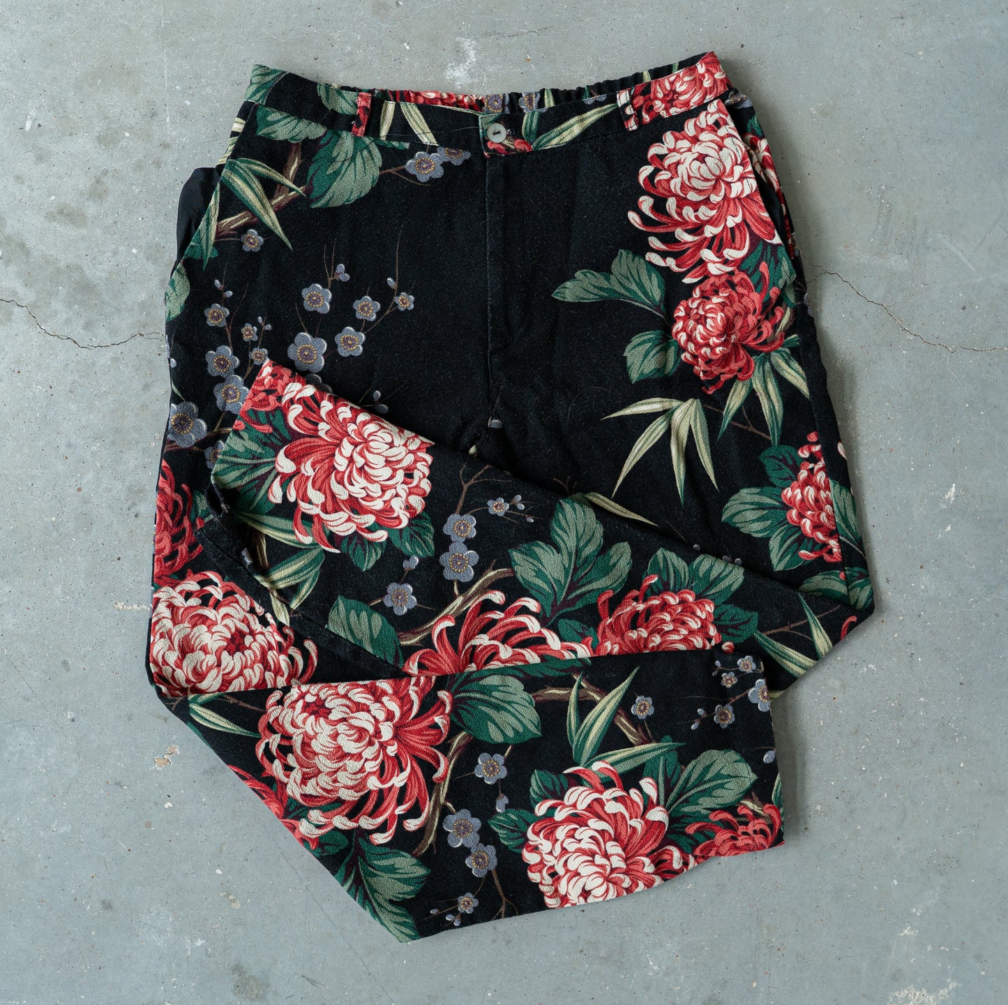 Vintage Floral Cotton Pants