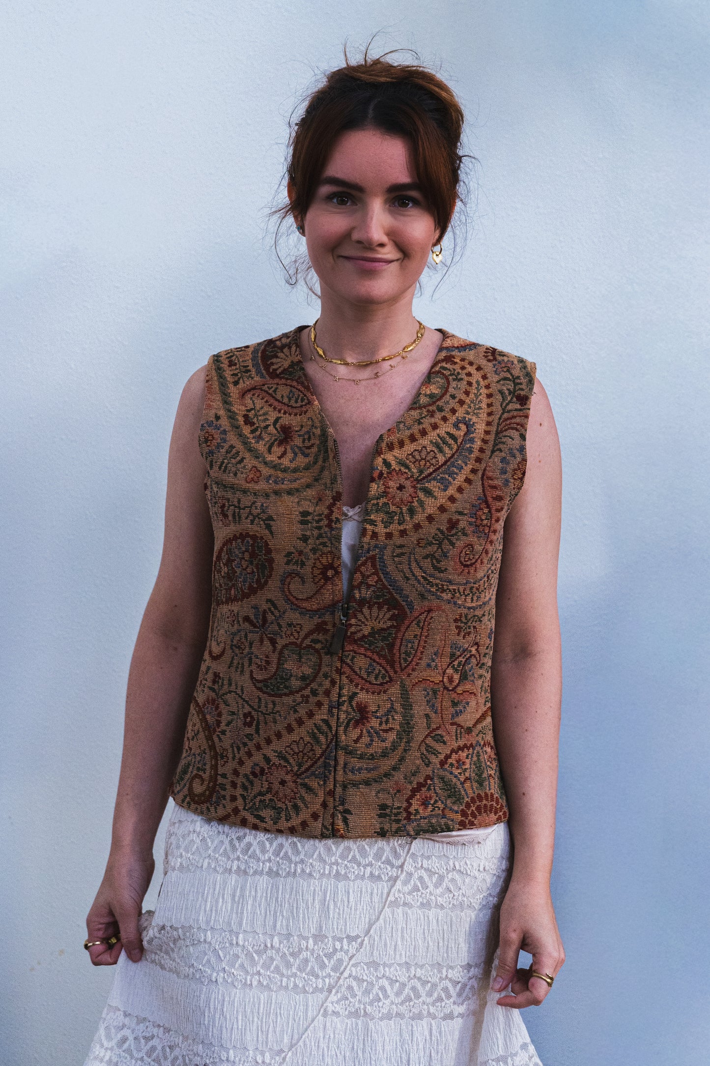 Vintage Tapestry Floral Vest