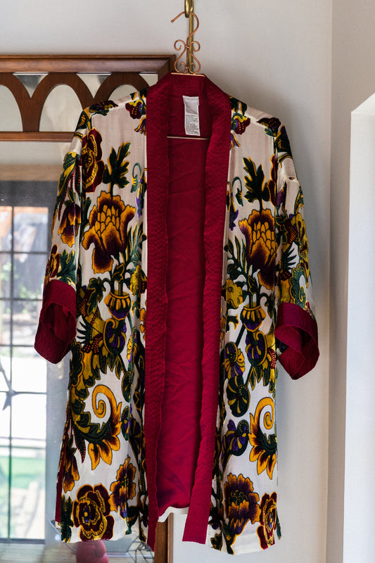 Floral Silk Blend Duster