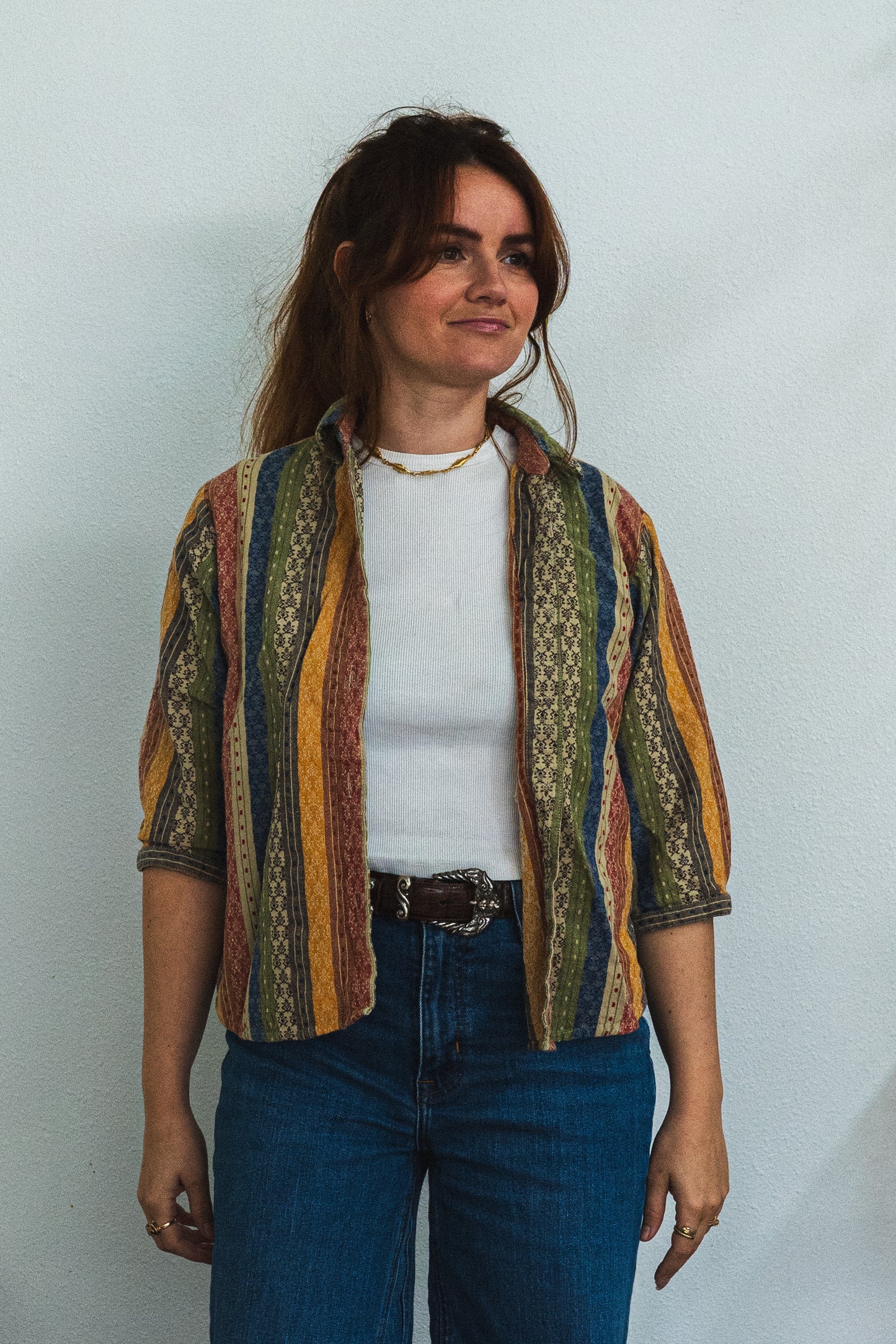 Southwestern Stripe Cotton Shirt